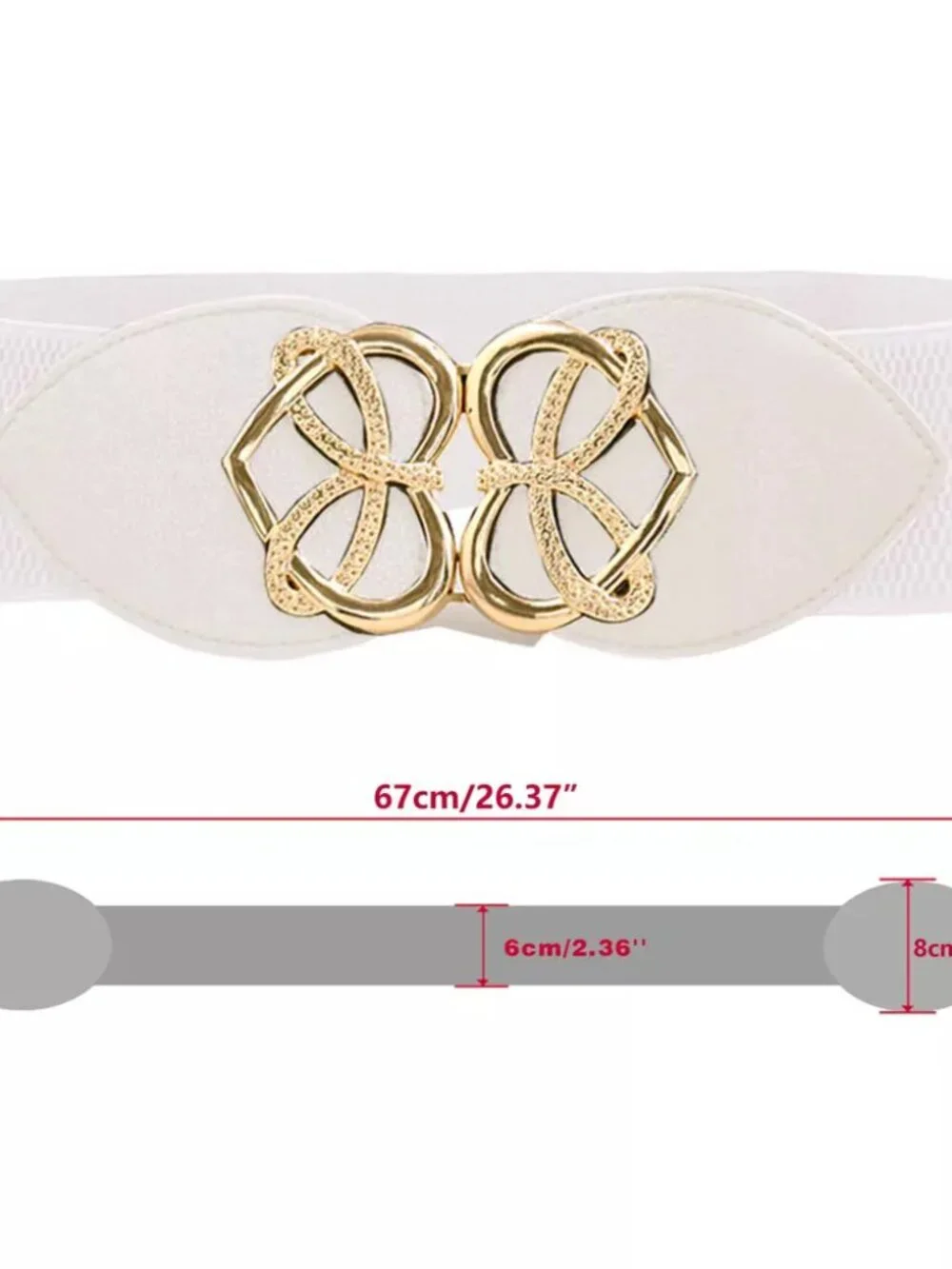 Bundle INSPIRE CHIC Women's Elastic Wide Metal Buckle Stretchy Dress Waist Belts